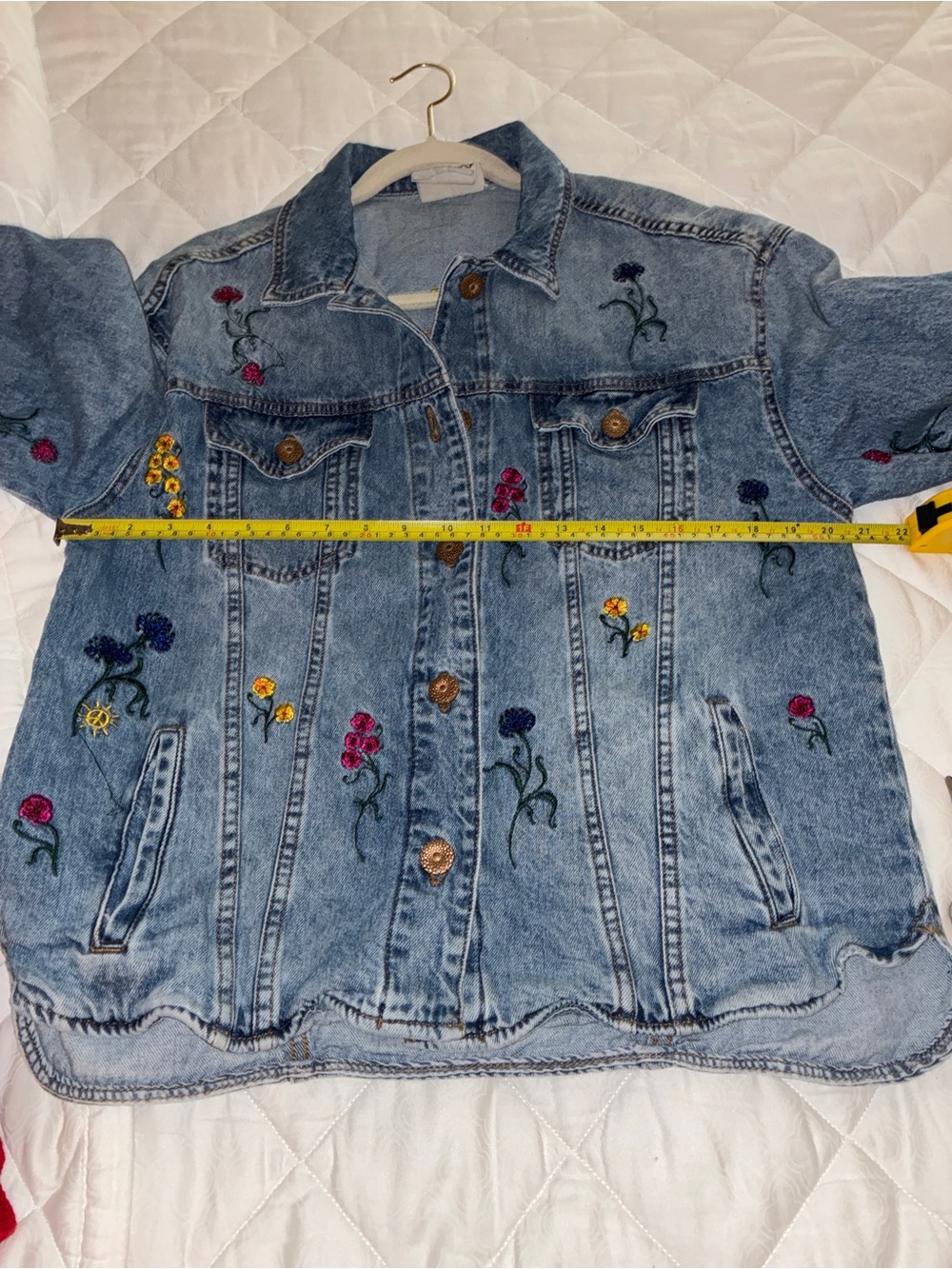 Desigual Embroidered Denim Trucker Jacket Sz M - Picture 6 of 14
